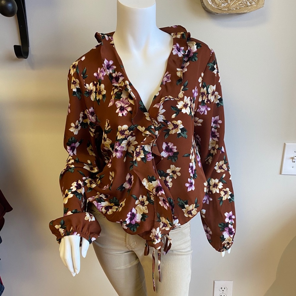 Floral Wrap Top